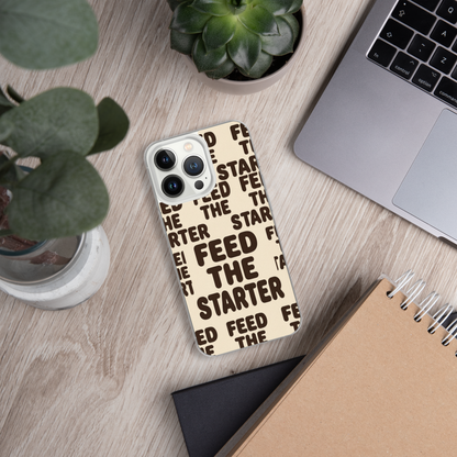 Feed the Starter Repeating Text Clear Case for iPhone® Bags & Accessories > Phone Cases ZomaModa