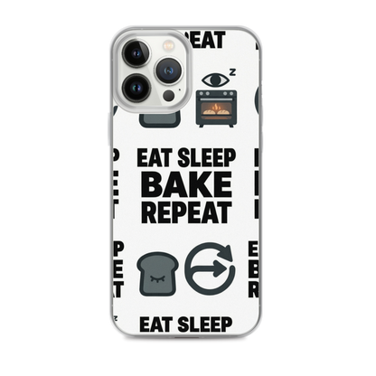 Eat Sleep Bake Repeat Clear Case for iPhone® iPhone 13 Pro Max Bags & Accessories > Phone Cases ZomaModa