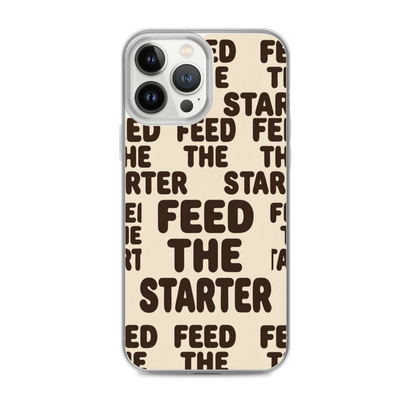 Feed the Starter Repeating Text Clear Case for iPhone® iPhone 13 Pro Max Bags & Accessories > Phone Cases ZomaModa