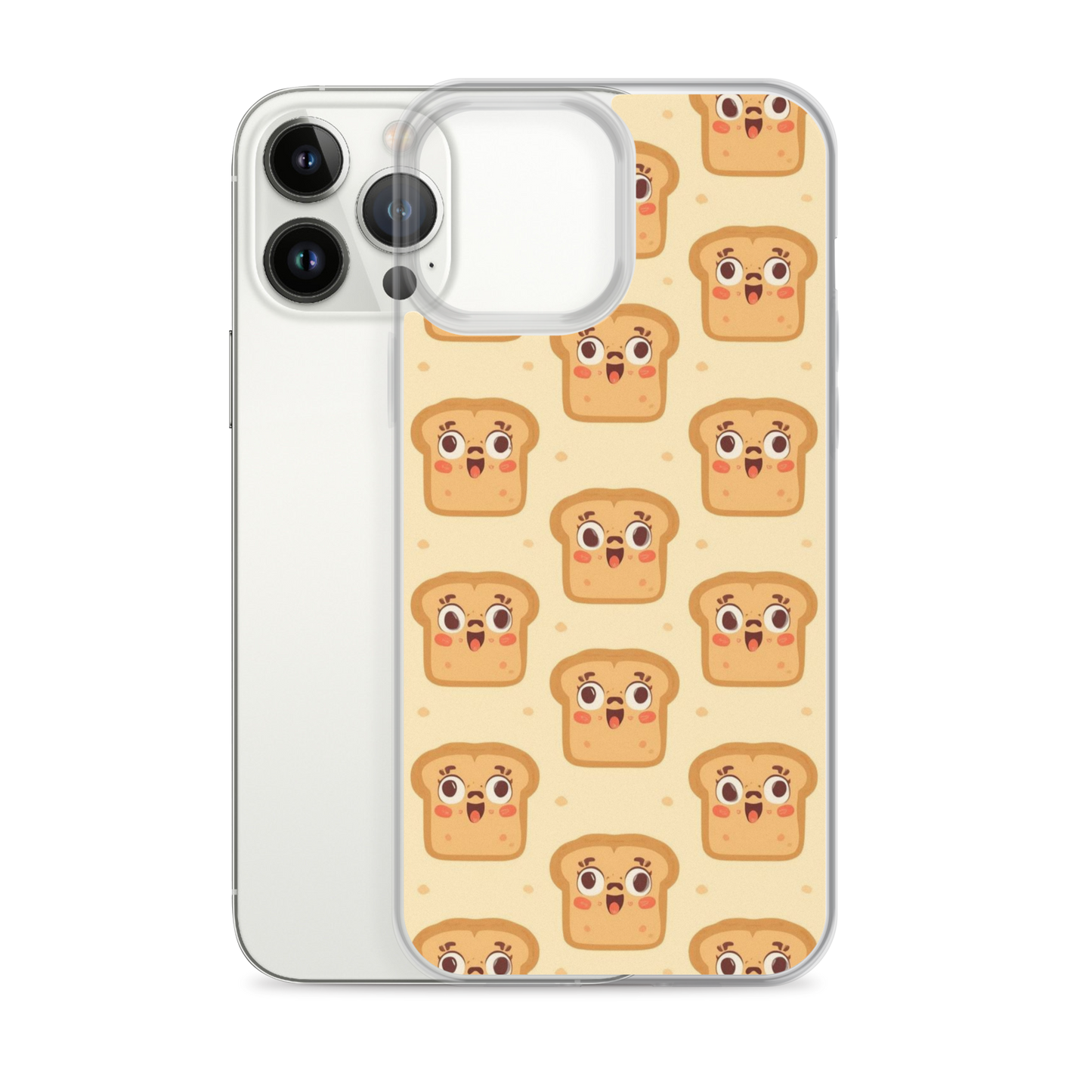 Funny Bread Faces Clear Case for iPhone® Bags & Accessories > Phone Cases ZomaModa