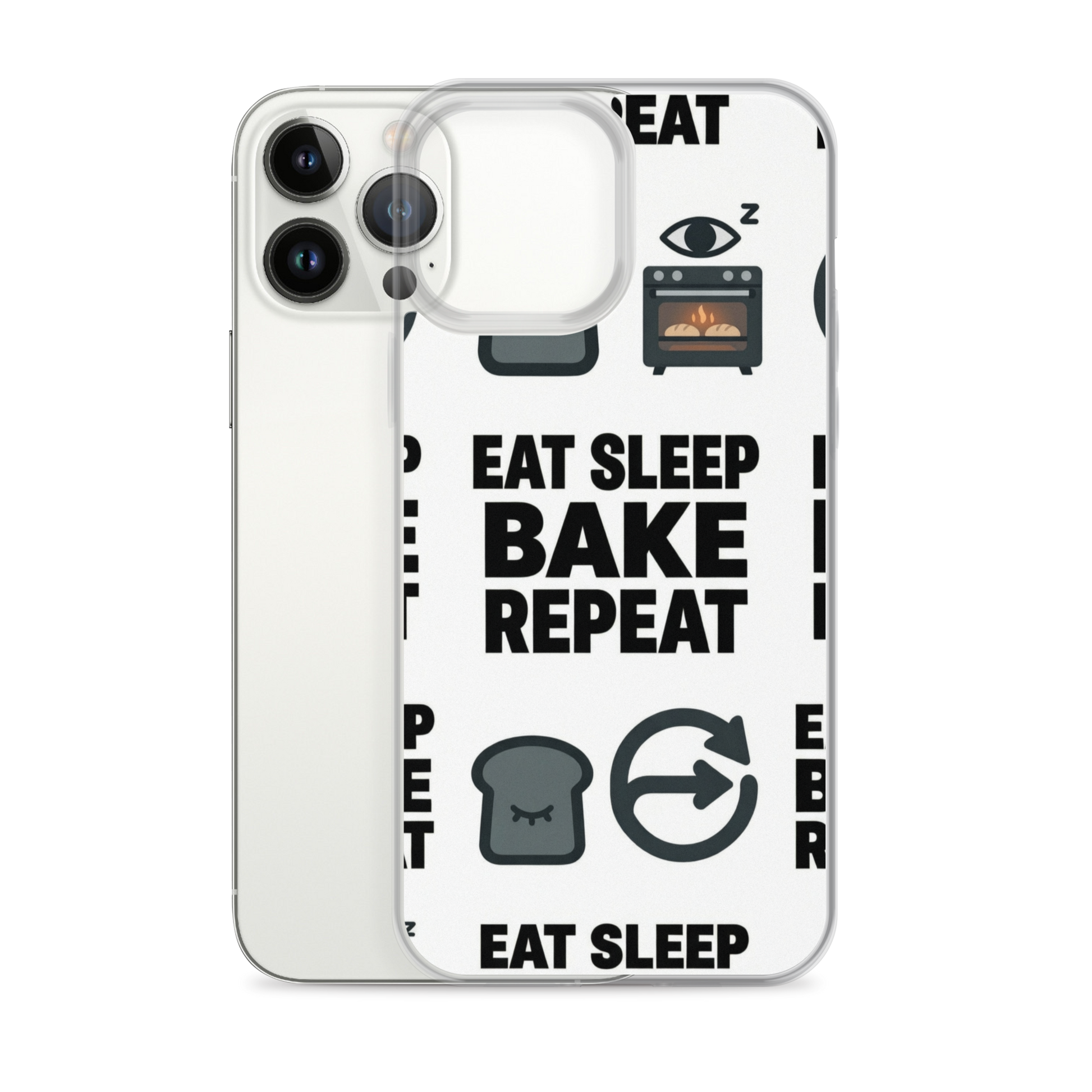 Eat Sleep Bake Repeat Clear Case for iPhone® Bags & Accessories > Phone Cases ZomaModa