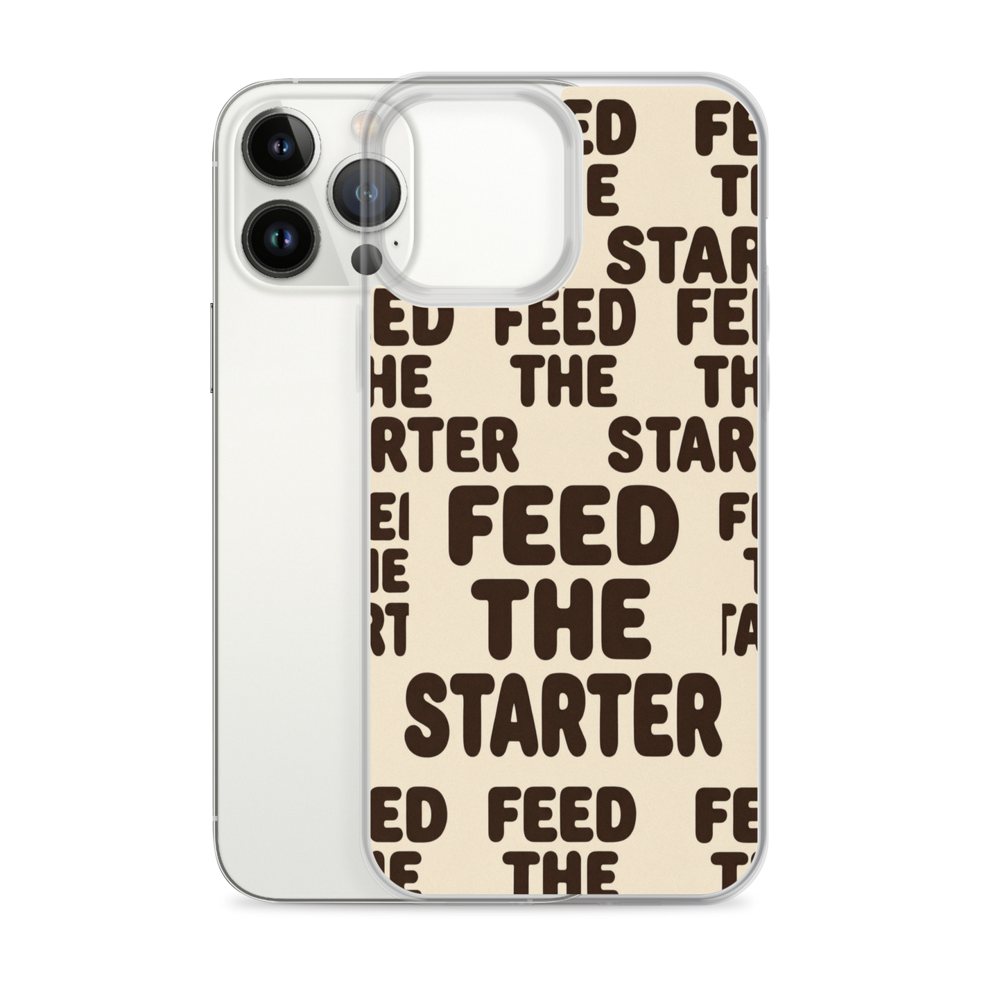 Feed the Starter Repeating Text Clear Case for iPhone® Bags & Accessories > Phone Cases ZomaModa