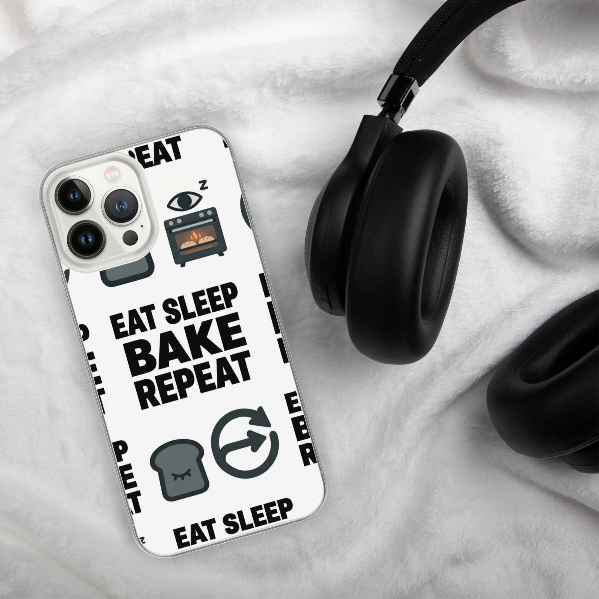 Eat Sleep Bake Repeat Clear Case for iPhone® Bags & Accessories > Phone Cases ZomaModa