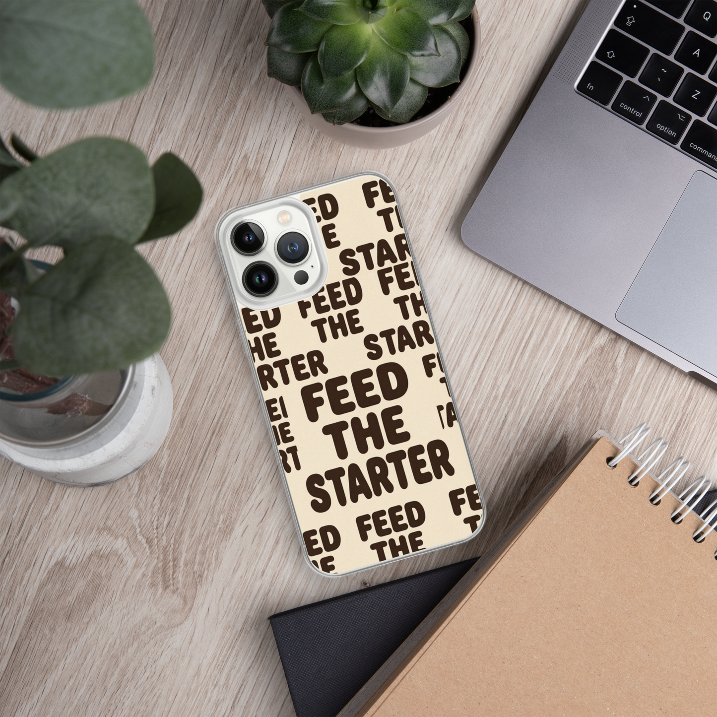 Feed the Starter Repeating Text Clear Case for iPhone® Bags & Accessories > Phone Cases ZomaModa