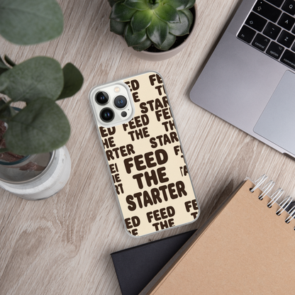 Feed the Starter Repeating Text Clear Case for iPhone® Bags & Accessories > Phone Cases ZomaModa