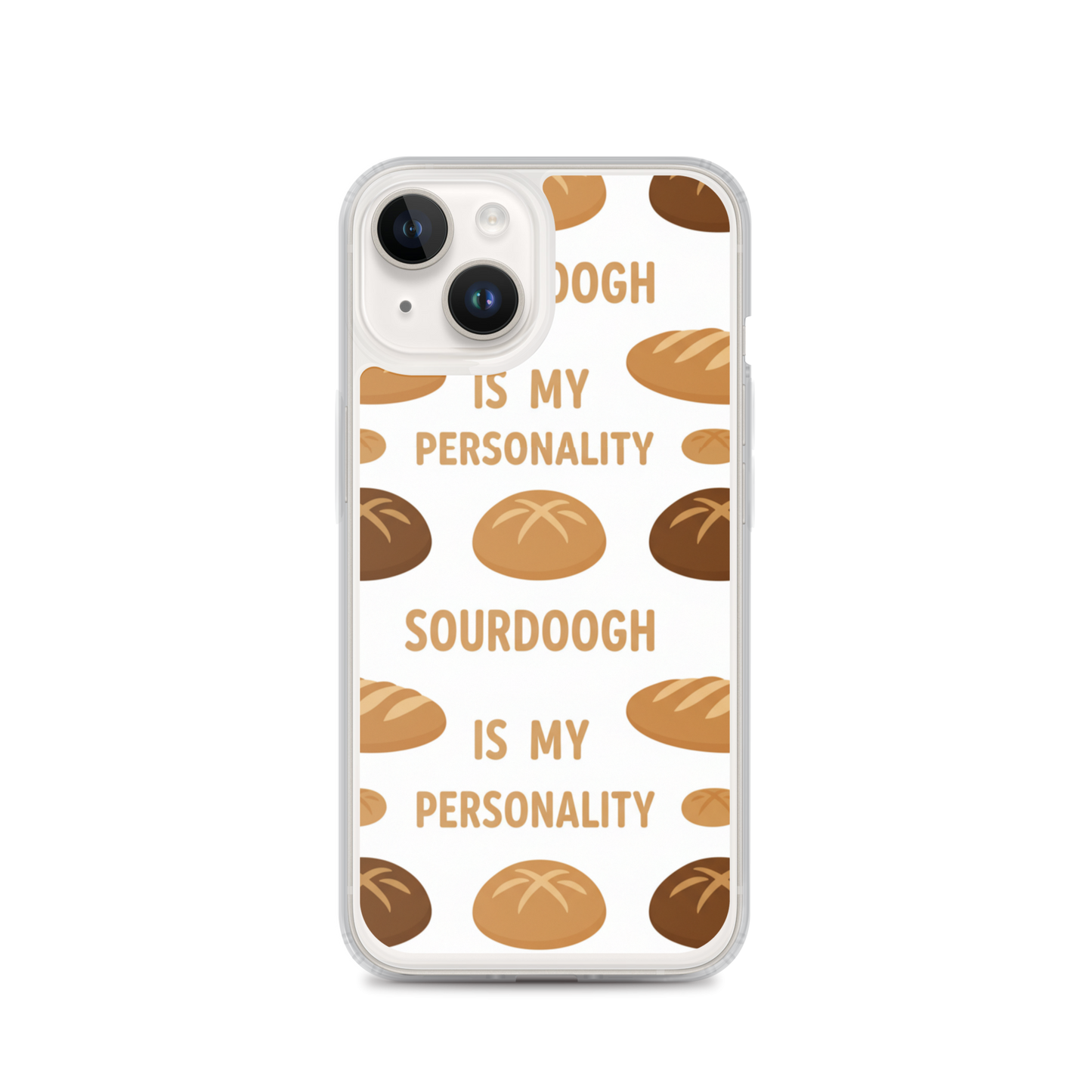 Sourdough Is My Personality Clear Case for iPhone® iPhone 14 Bags & Accessories > Phone Cases ZomaModa