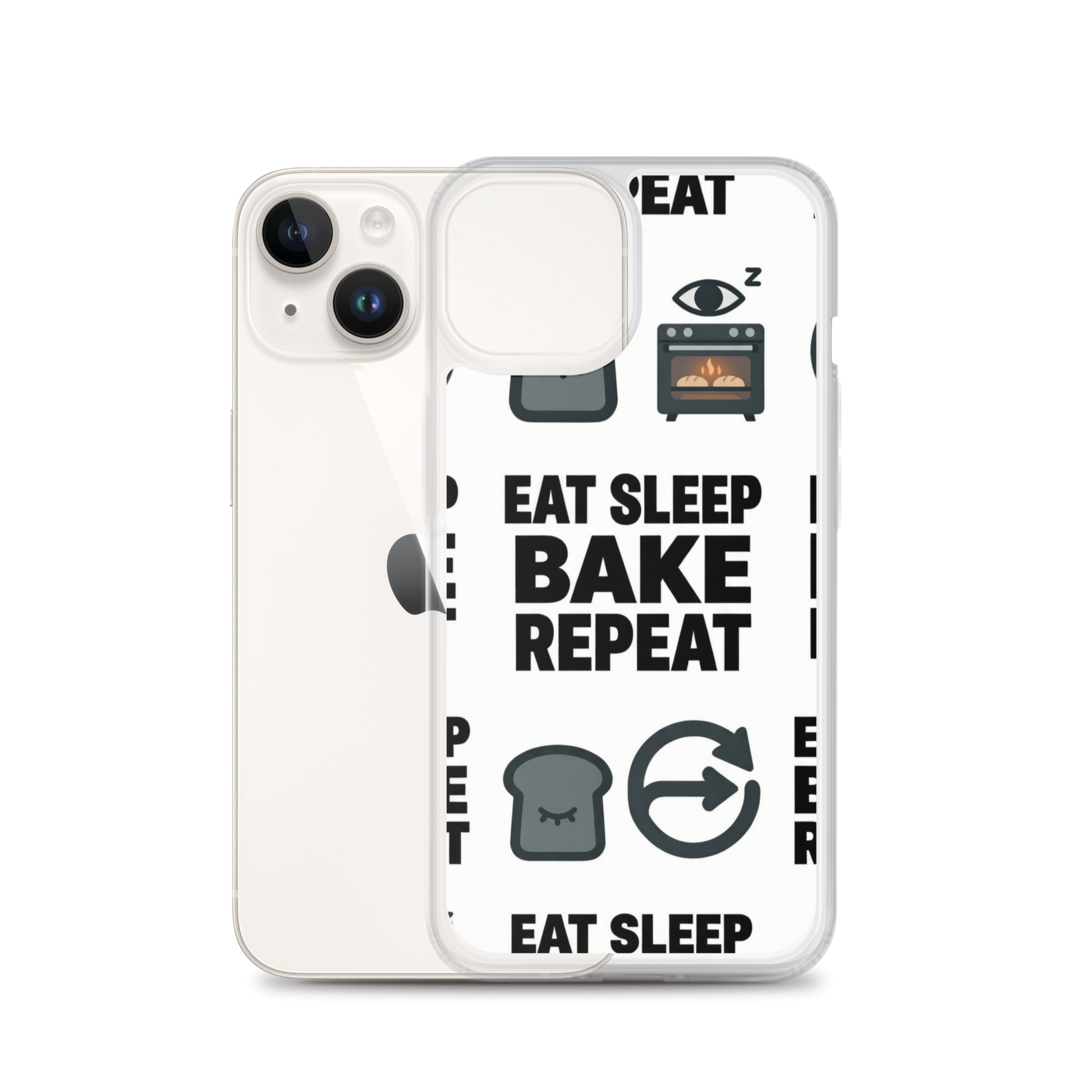Eat Sleep Bake Repeat Clear Case for iPhone® Bags & Accessories > Phone Cases ZomaModa