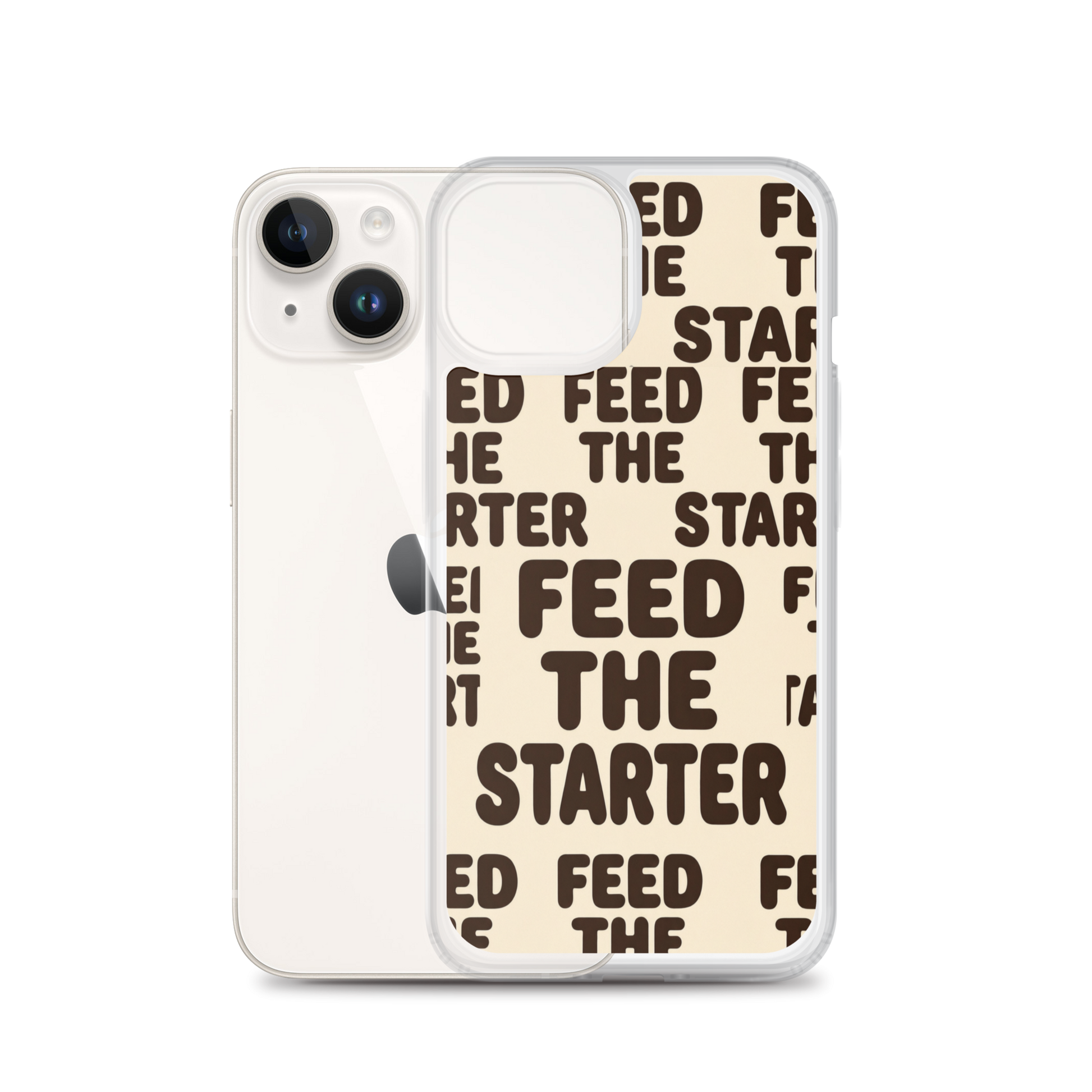 Feed the Starter Repeating Text Clear Case for iPhone® Bags & Accessories > Phone Cases ZomaModa
