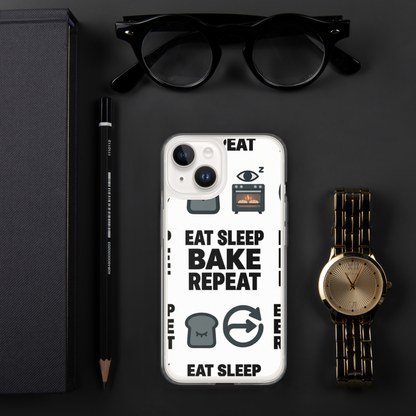 Eat Sleep Bake Repeat Clear Case for iPhone® Bags & Accessories > Phone Cases ZomaModa