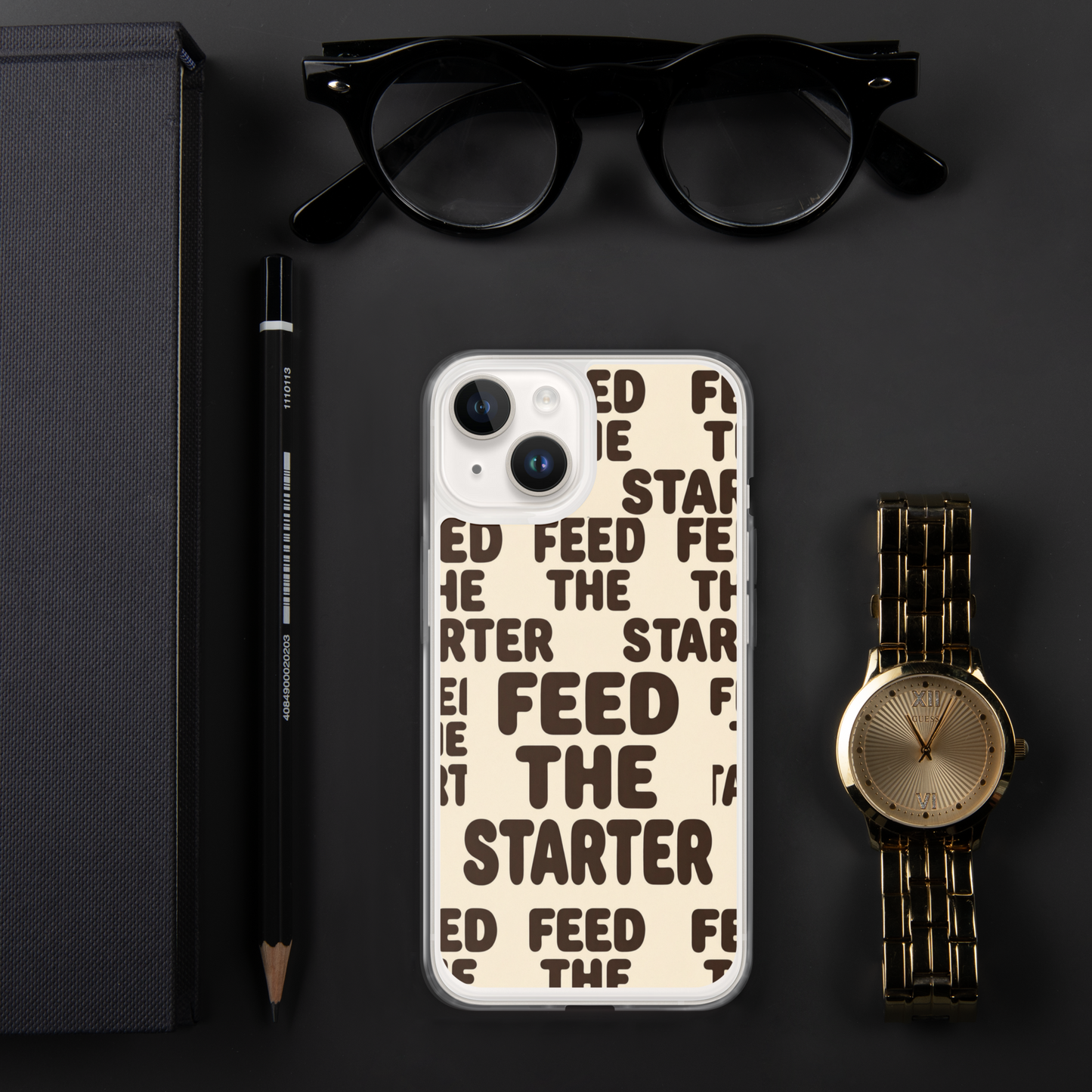 Feed the Starter Repeating Text Clear Case for iPhone® Bags & Accessories > Phone Cases ZomaModa