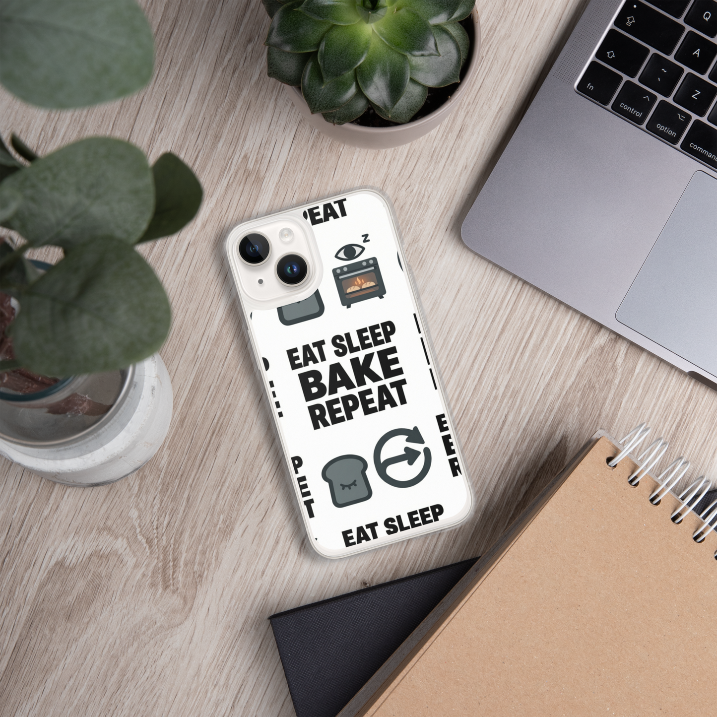 Eat Sleep Bake Repeat Clear Case for iPhone® Bags & Accessories > Phone Cases ZomaModa