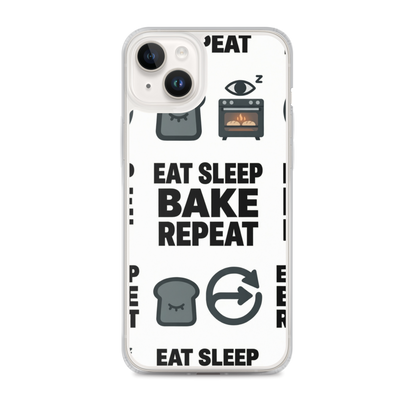 Eat Sleep Bake Repeat Clear Case for iPhone® iPhone 14 Plus Bags & Accessories > Phone Cases ZomaModa