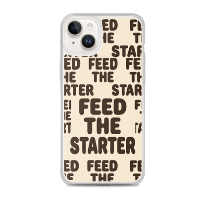 Feed the Starter Repeating Text Clear Case for iPhone® iPhone 14 Plus Bags & Accessories > Phone Cases ZomaModa