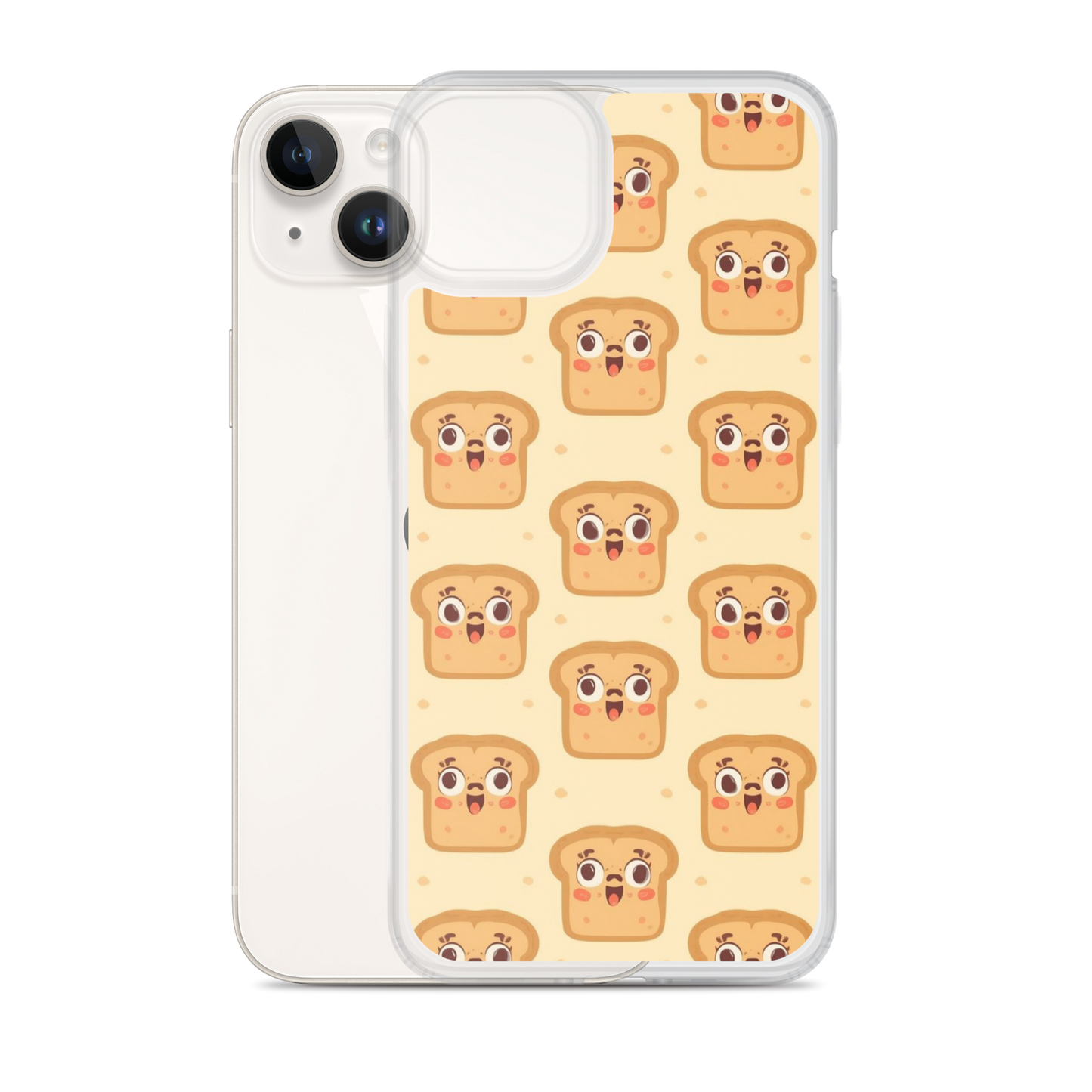 Funny Bread Faces Clear Case for iPhone® Bags & Accessories > Phone Cases ZomaModa