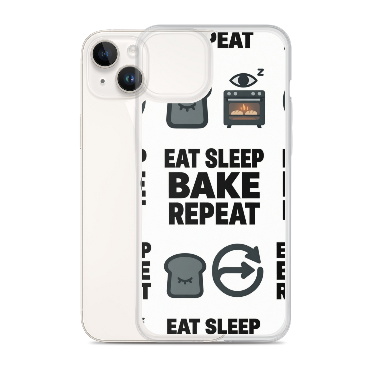 Eat Sleep Bake Repeat Clear Case for iPhone® Bags & Accessories > Phone Cases ZomaModa
