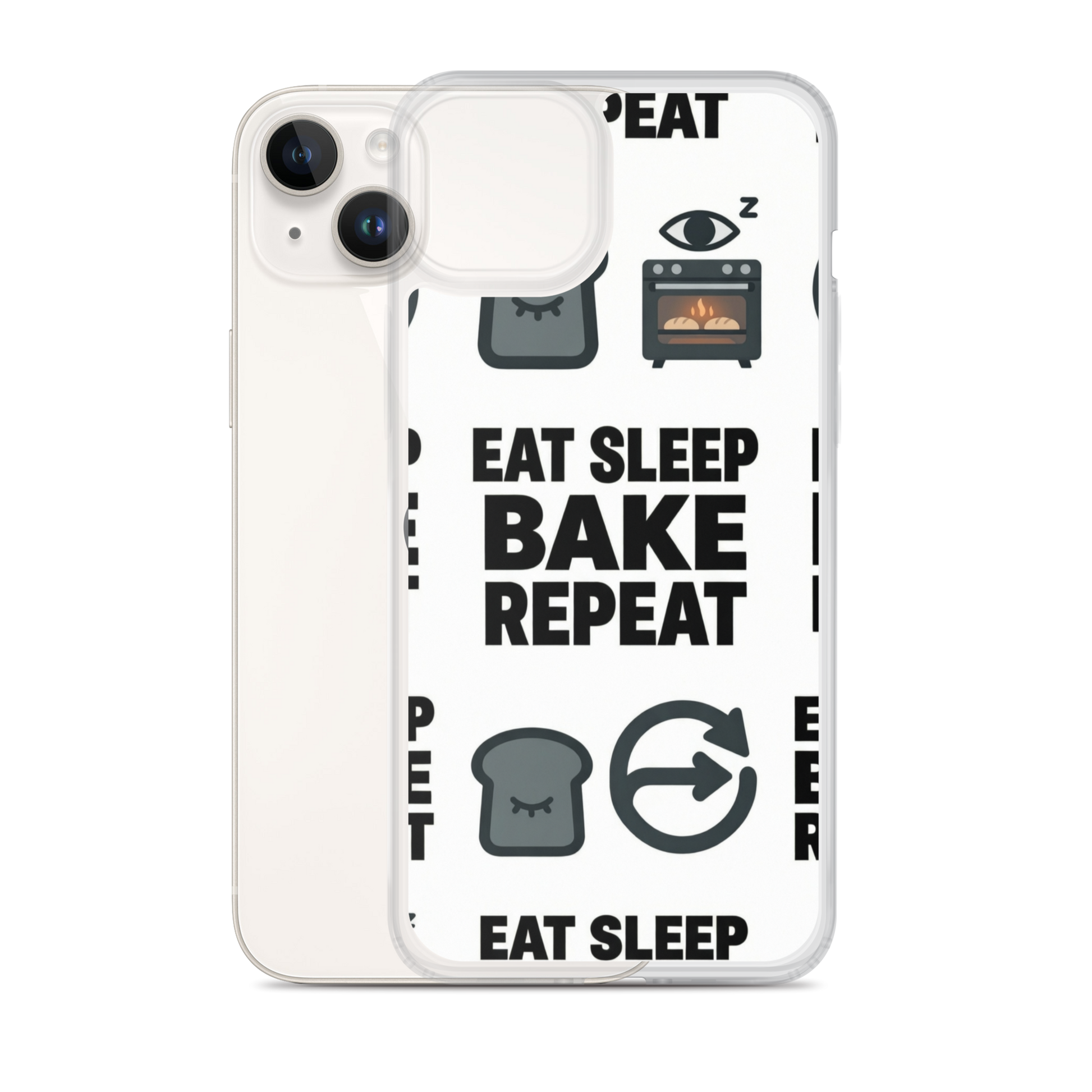 Eat Sleep Bake Repeat Clear Case for iPhone® Bags & Accessories > Phone Cases ZomaModa