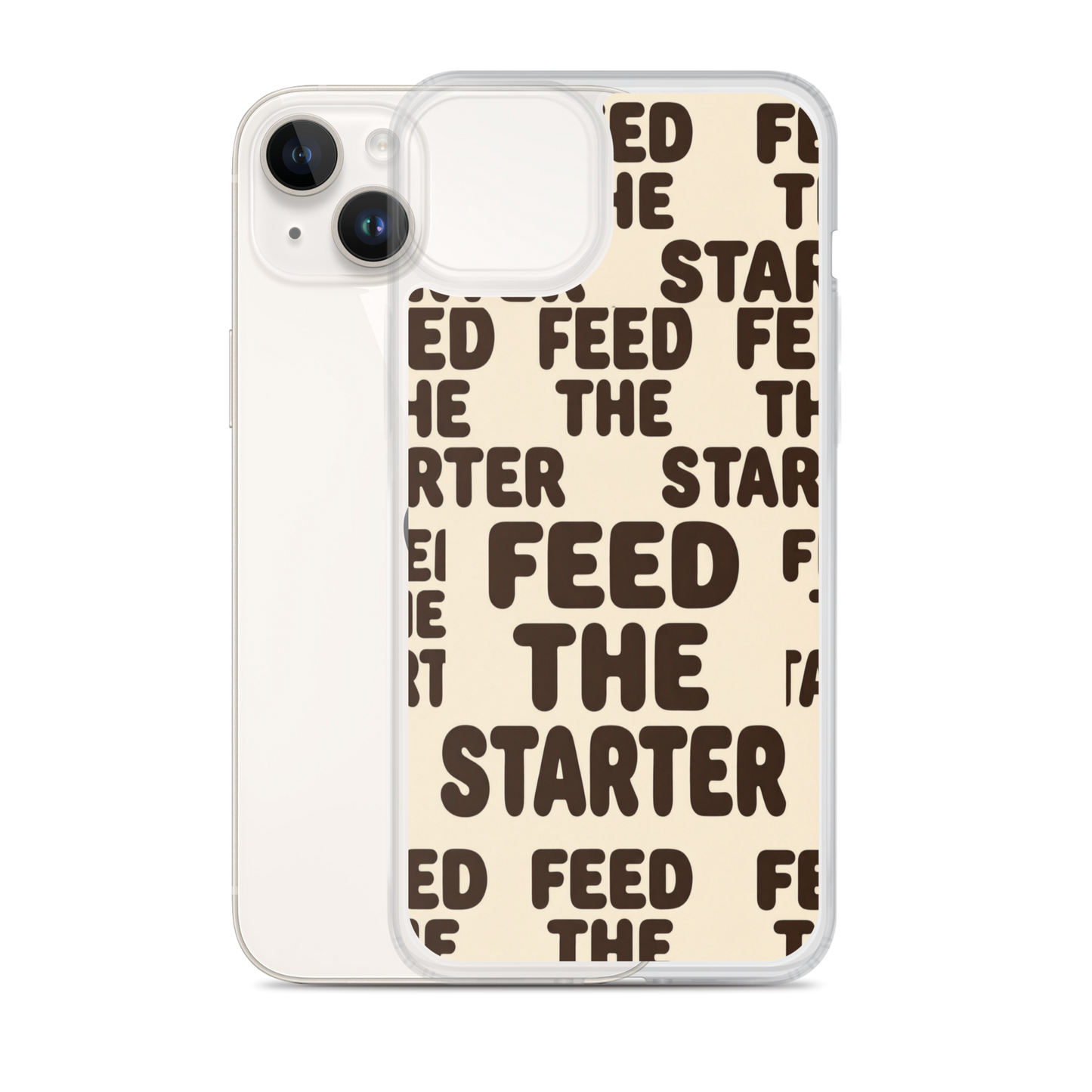 Feed the Starter Repeating Text Clear Case for iPhone® Bags & Accessories > Phone Cases ZomaModa