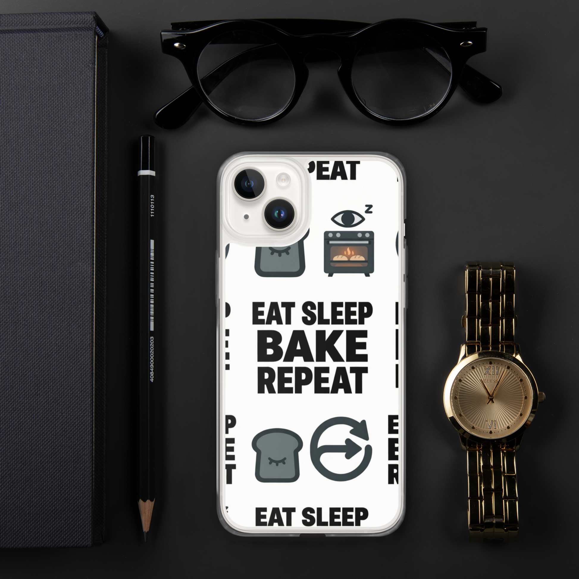 Eat Sleep Bake Repeat Clear Case for iPhone® Bags & Accessories > Phone Cases ZomaModa