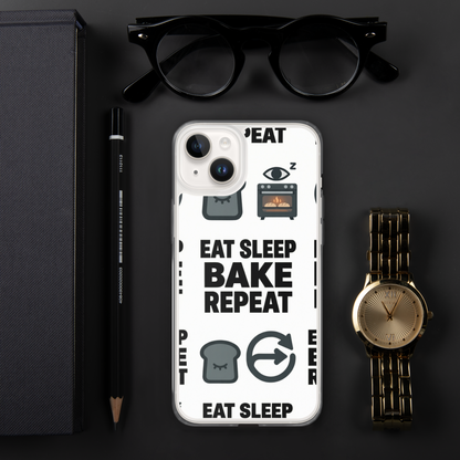 Eat Sleep Bake Repeat Clear Case for iPhone® Bags & Accessories > Phone Cases ZomaModa