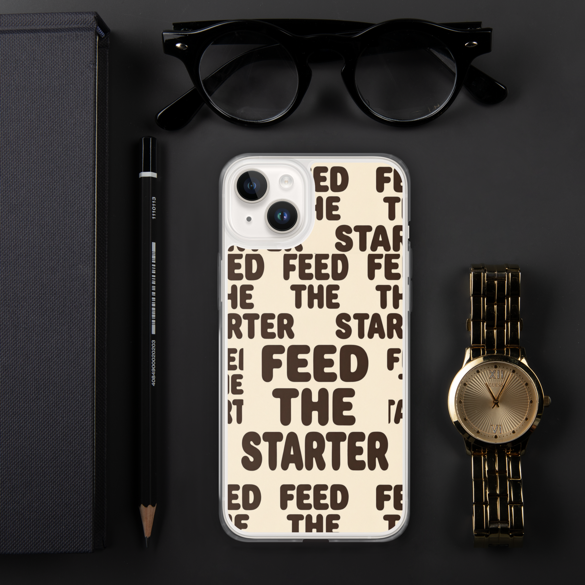 Feed the Starter Repeating Text Clear Case for iPhone® Bags & Accessories > Phone Cases ZomaModa