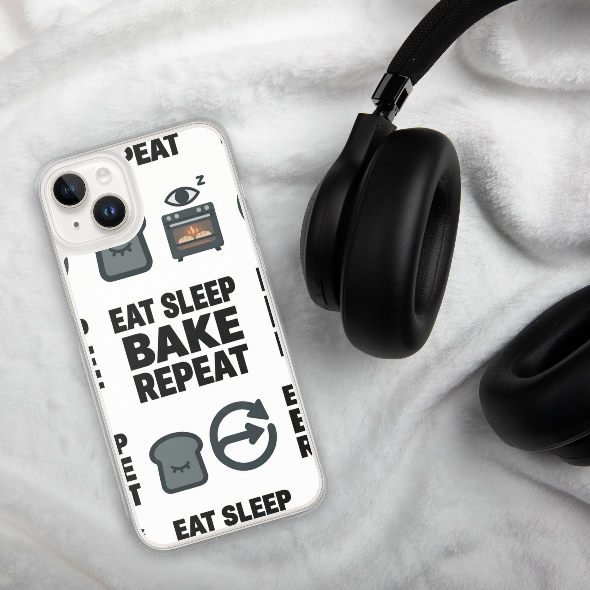 Eat Sleep Bake Repeat Clear Case for iPhone® Bags & Accessories > Phone Cases ZomaModa