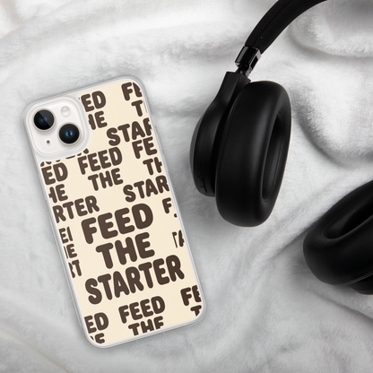Feed the Starter Repeating Text Clear Case for iPhone® Bags & Accessories > Phone Cases ZomaModa