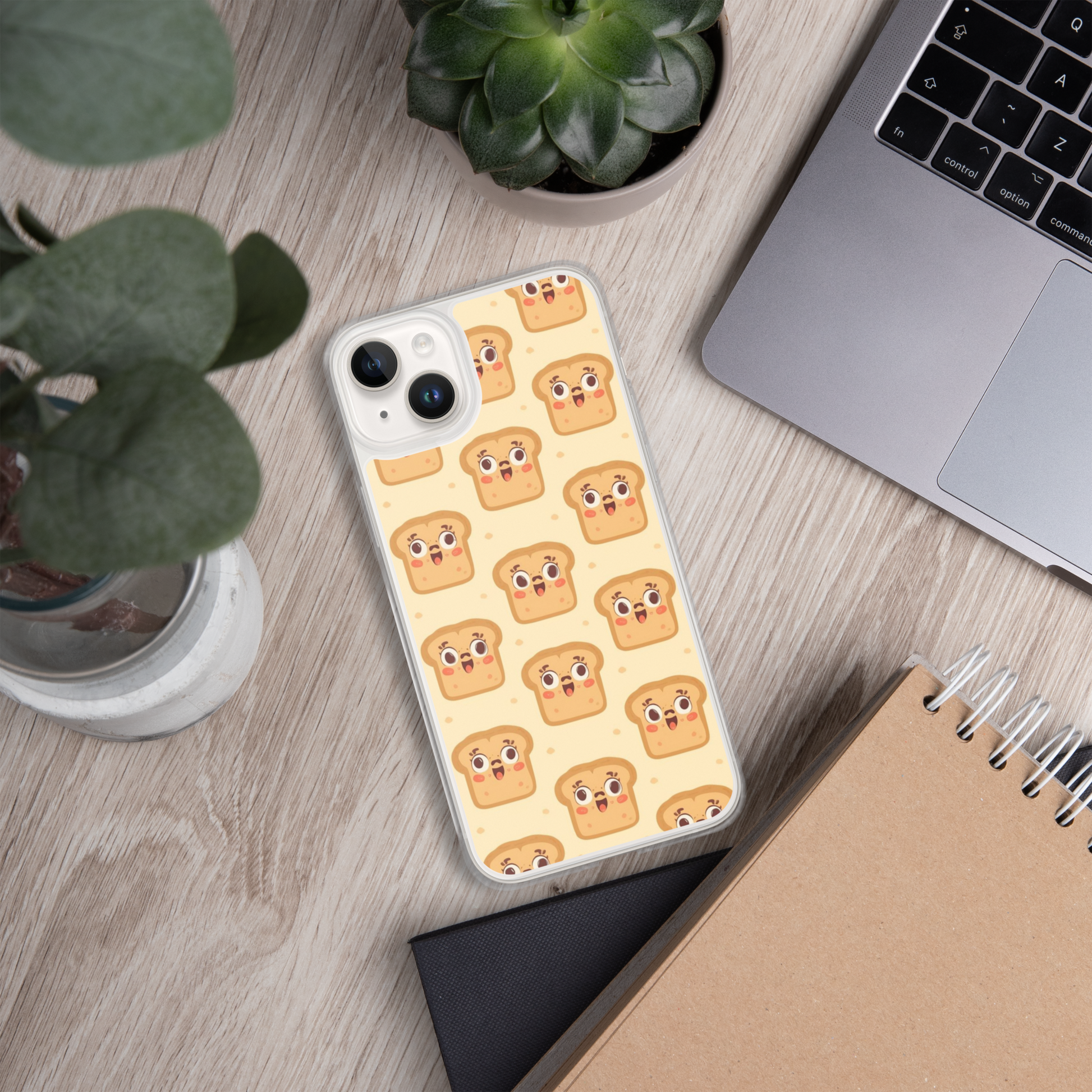 Funny Bread Faces Clear Case for iPhone® Bags & Accessories > Phone Cases ZomaModa