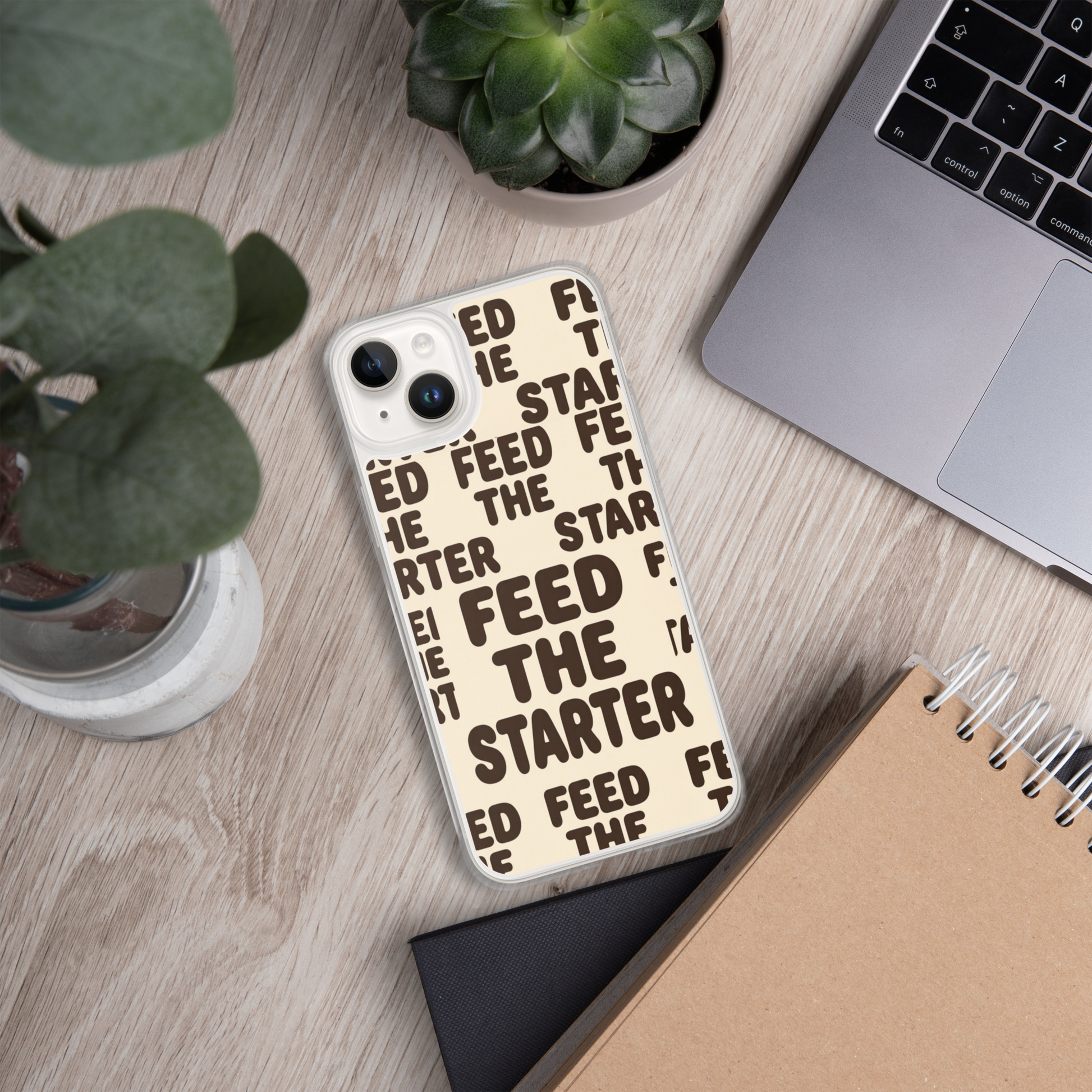 Feed the Starter Repeating Text Clear Case for iPhone® Bags & Accessories > Phone Cases ZomaModa