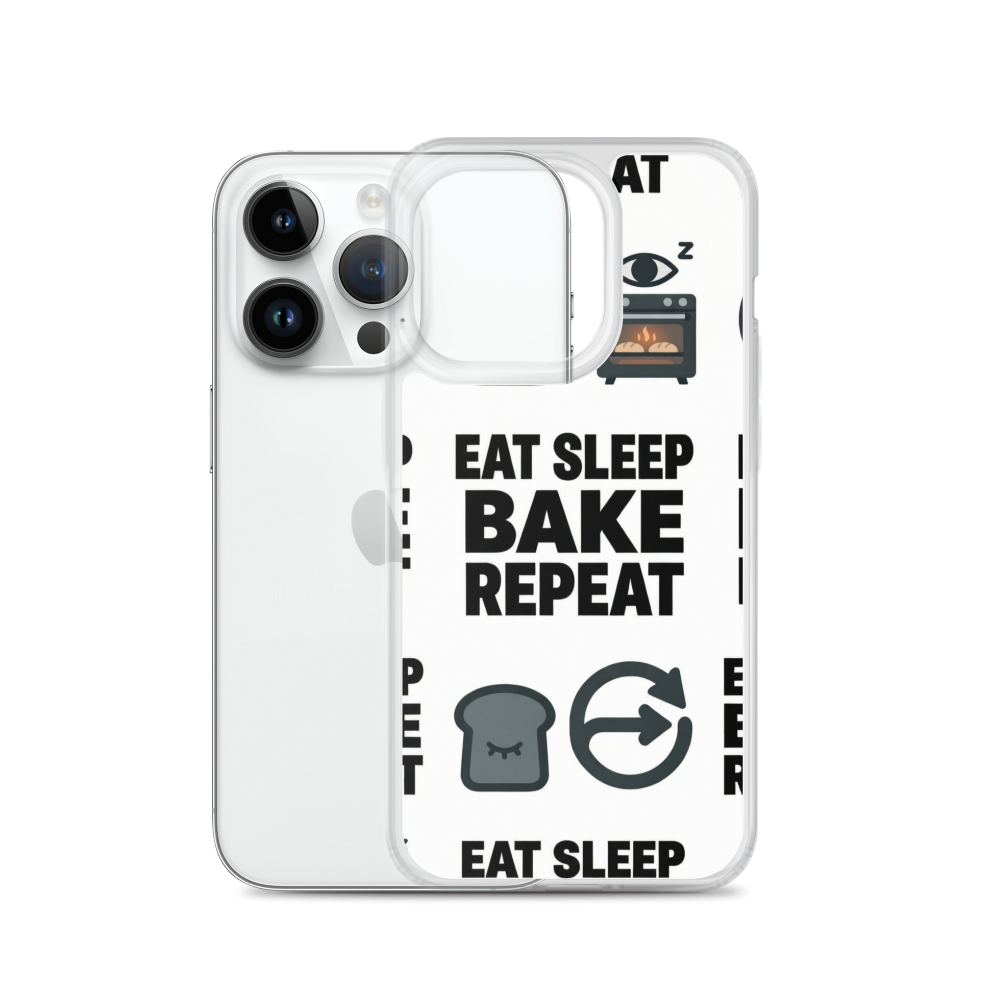 Eat Sleep Bake Repeat Clear Case for iPhone® Bags & Accessories > Phone Cases ZomaModa