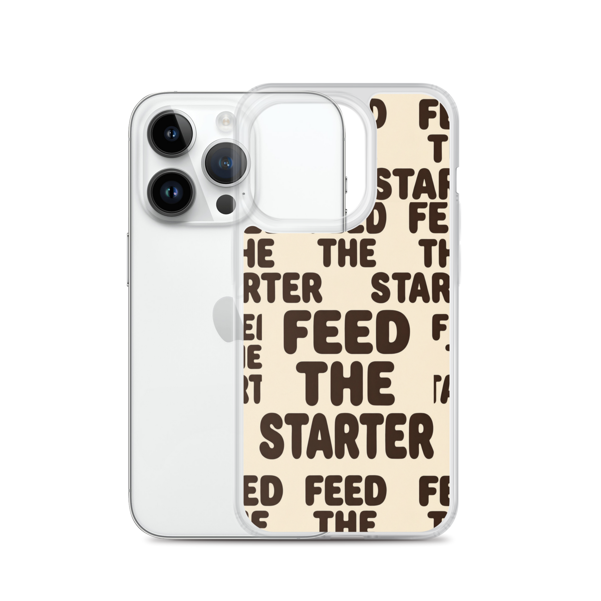 Feed the Starter Repeating Text Clear Case for iPhone® Bags & Accessories > Phone Cases ZomaModa