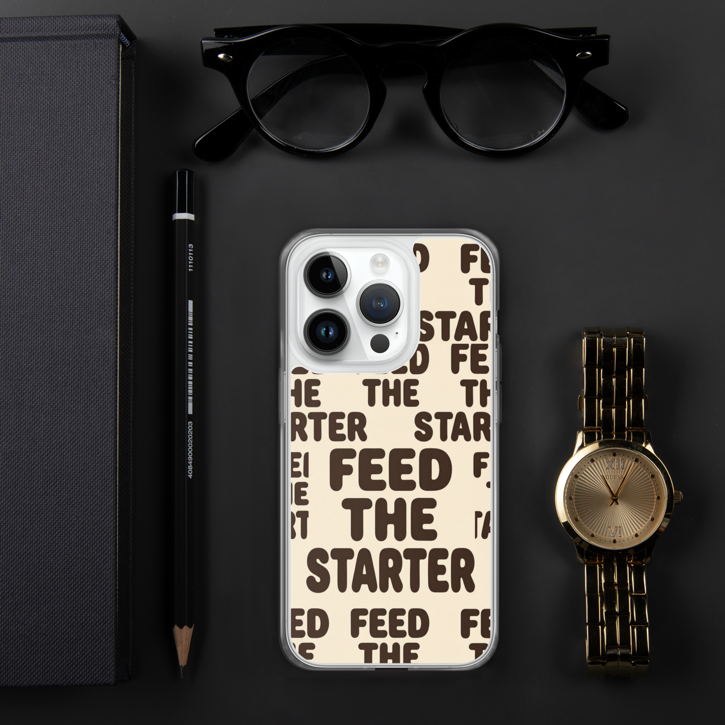 Feed the Starter Repeating Text Clear Case for iPhone® Bags & Accessories > Phone Cases ZomaModa