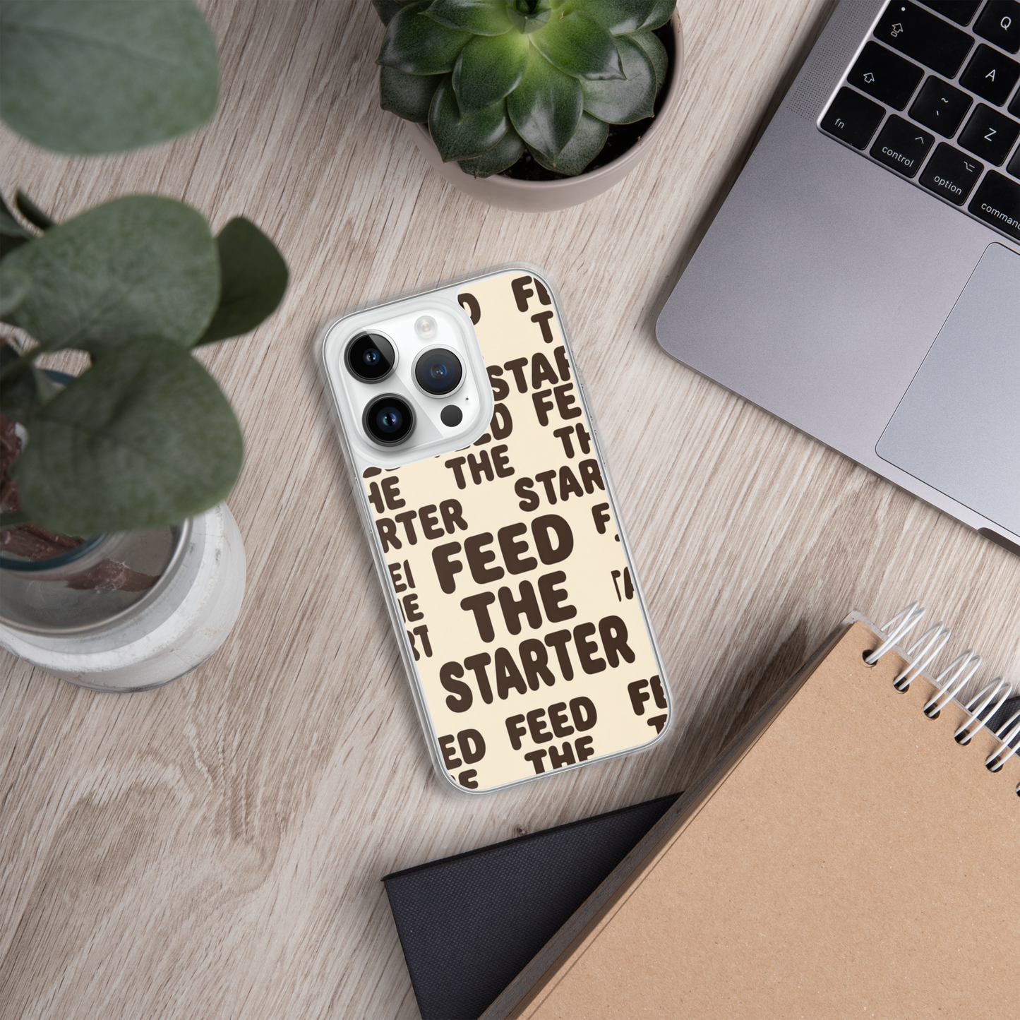 Feed the Starter Repeating Text Clear Case for iPhone® Bags & Accessories > Phone Cases ZomaModa