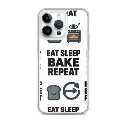 Eat Sleep Bake Repeat Clear Case for iPhone® iPhone 14 Pro Max Bags & Accessories > Phone Cases ZomaModa
