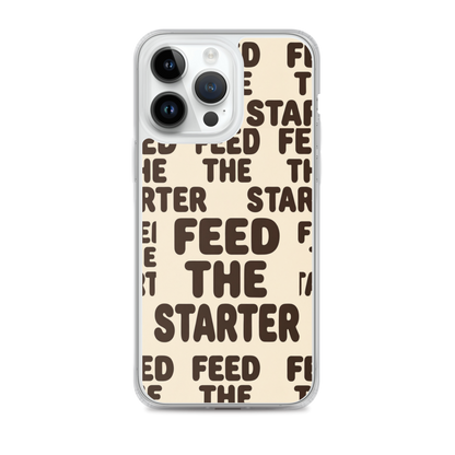 Feed the Starter Repeating Text Clear Case for iPhone® iPhone 14 Pro Max Bags & Accessories > Phone Cases ZomaModa