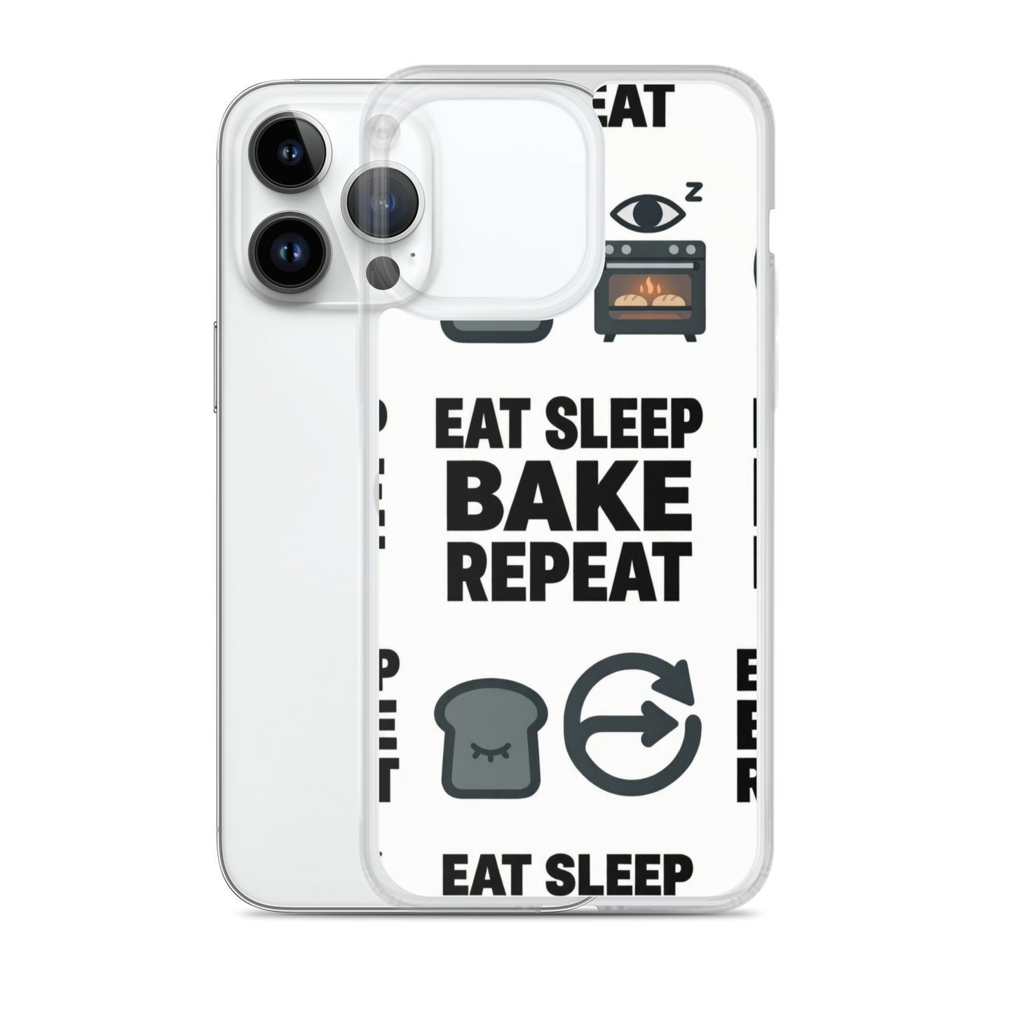 Eat Sleep Bake Repeat Clear Case for iPhone® Bags & Accessories > Phone Cases ZomaModa