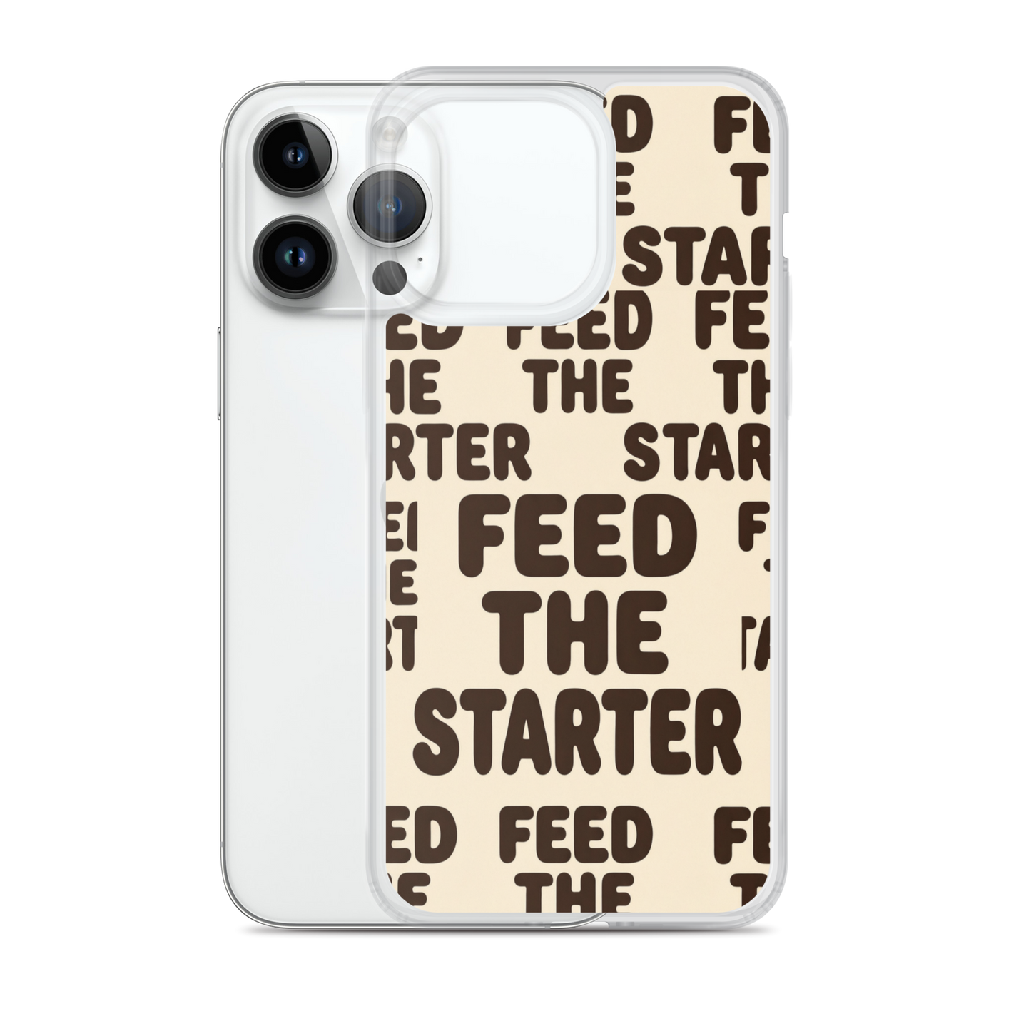 Feed the Starter Repeating Text Clear Case for iPhone® Bags & Accessories > Phone Cases ZomaModa