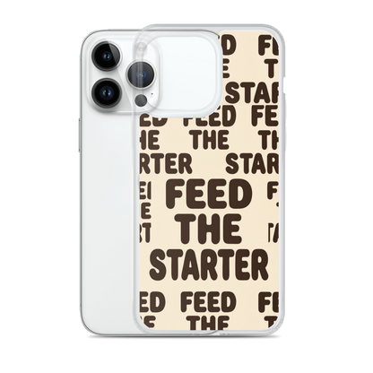 Feed the Starter Repeating Text Clear Case for iPhone® Bags & Accessories > Phone Cases ZomaModa