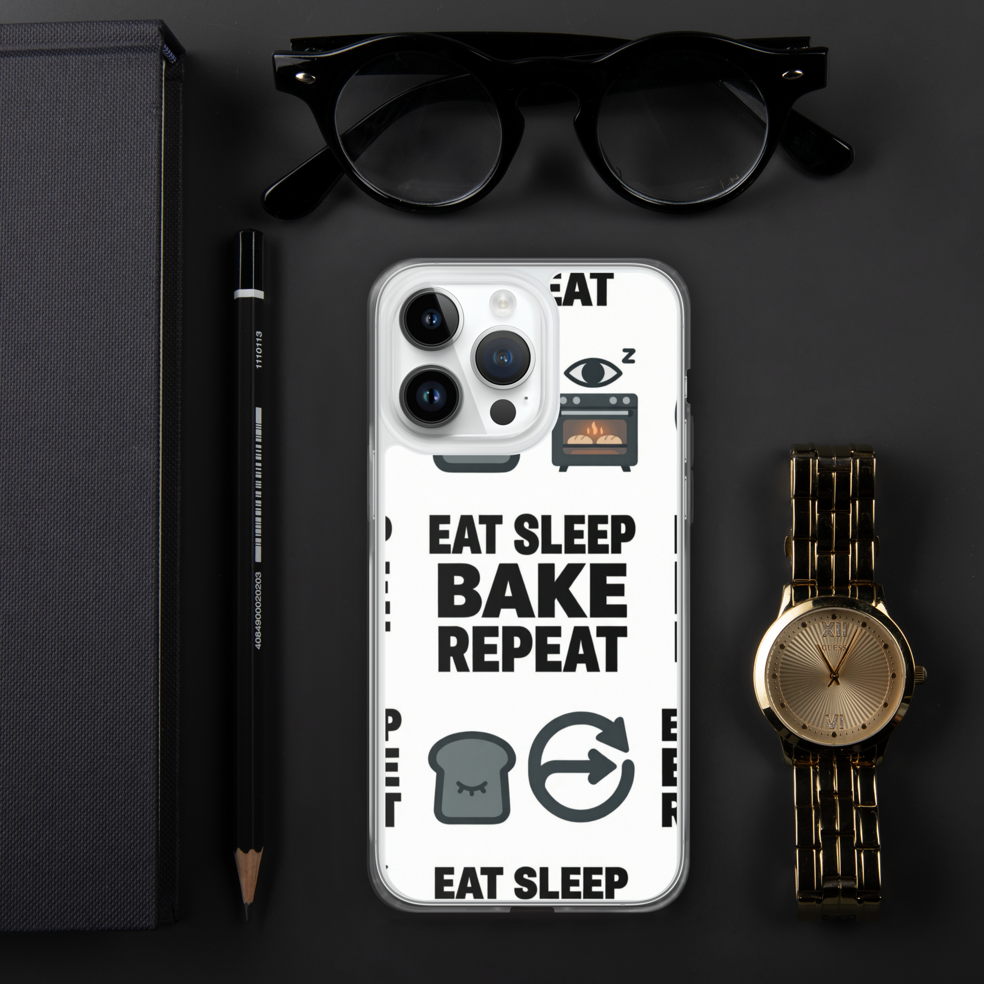 Eat Sleep Bake Repeat Clear Case for iPhone® Bags & Accessories > Phone Cases ZomaModa