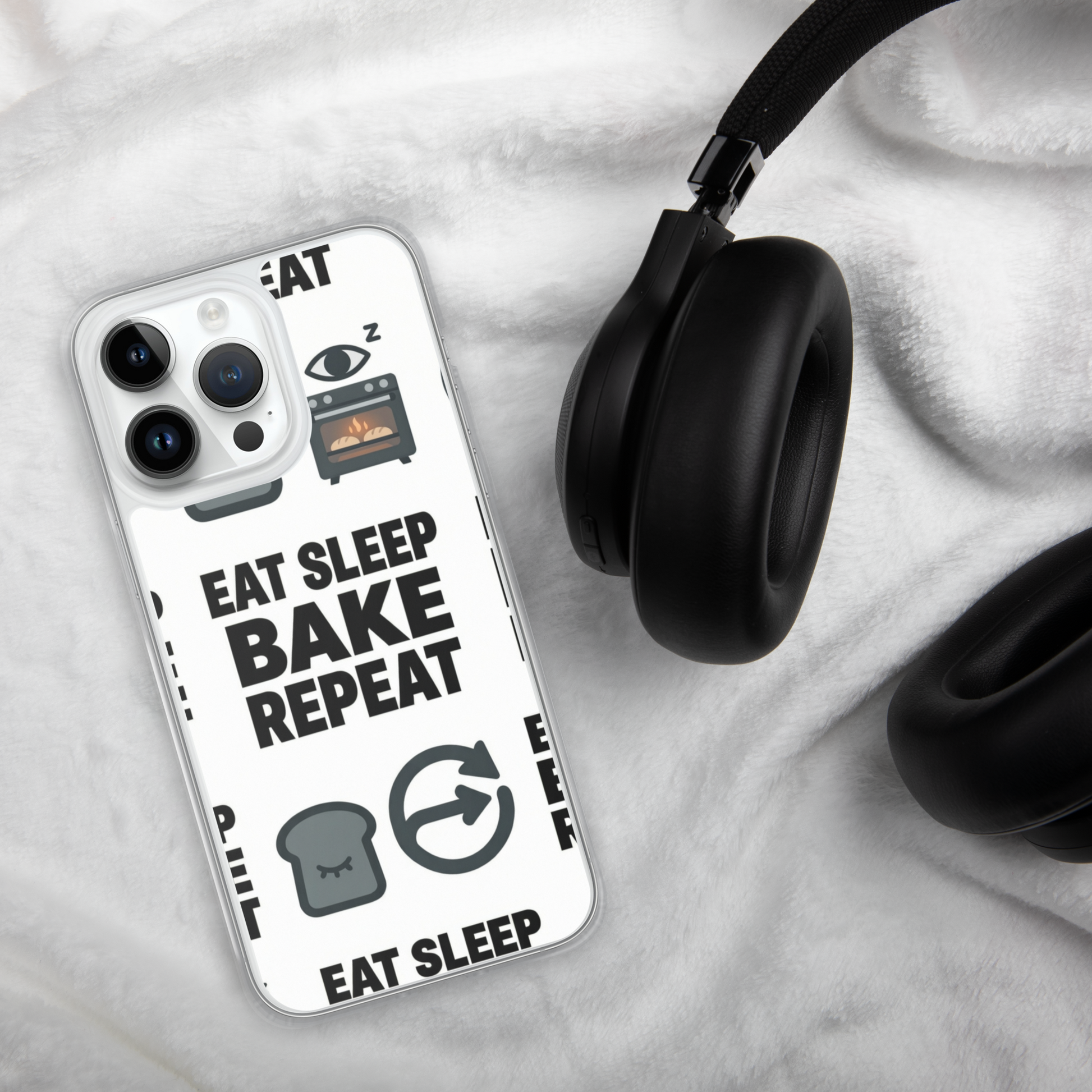 Eat Sleep Bake Repeat Clear Case for iPhone® Bags & Accessories > Phone Cases ZomaModa