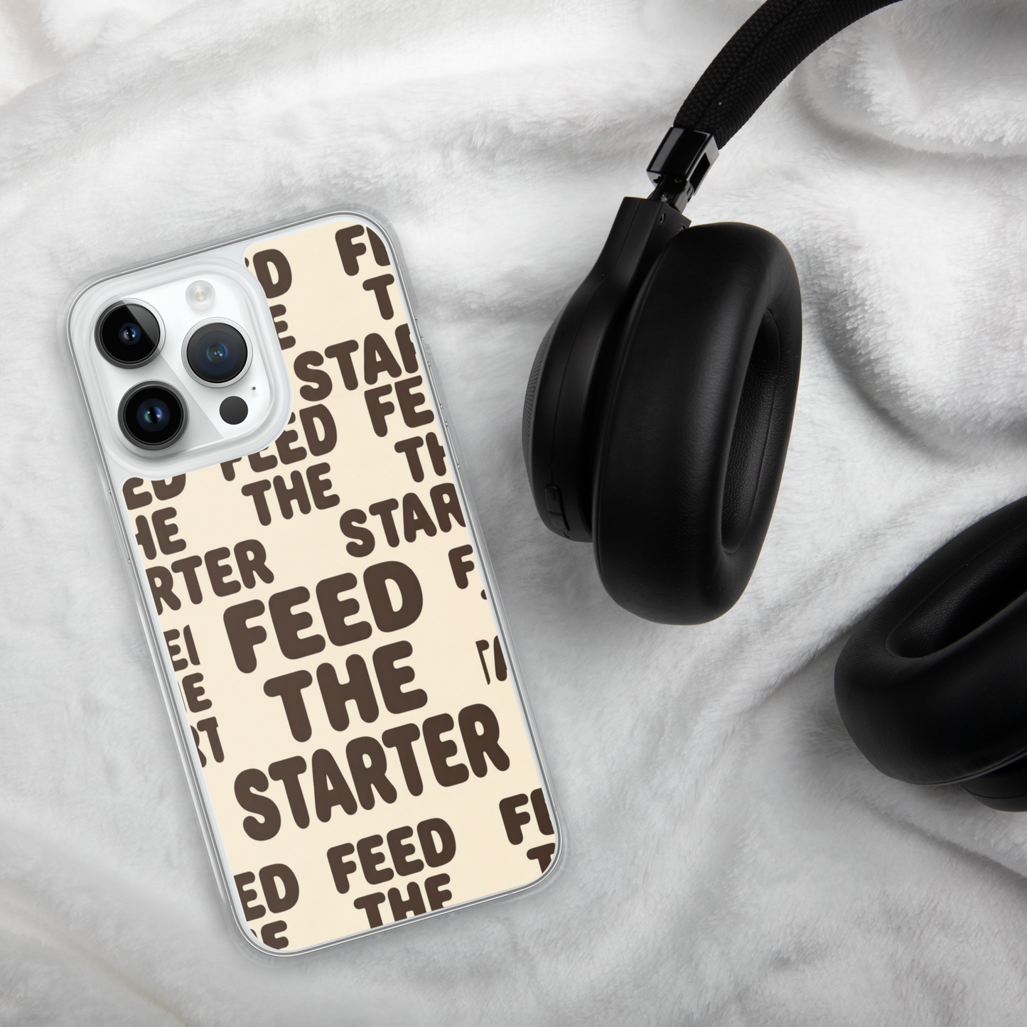 Feed the Starter Repeating Text Clear Case for iPhone® Bags & Accessories > Phone Cases ZomaModa