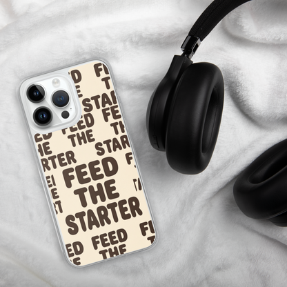 Feed the Starter Repeating Text Clear Case for iPhone® Bags & Accessories > Phone Cases ZomaModa