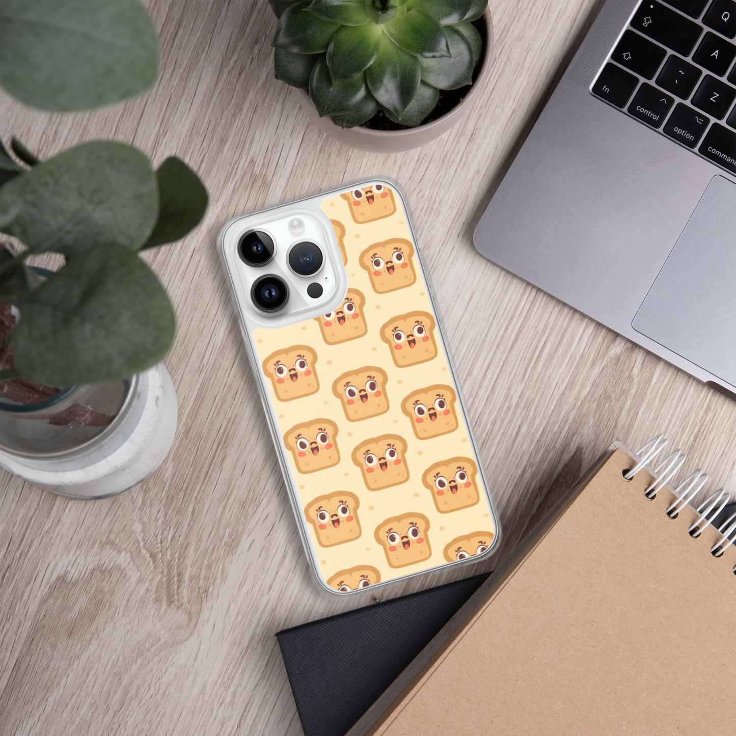 Funny Bread Faces Clear Case for iPhone® Bags & Accessories > Phone Cases ZomaModa