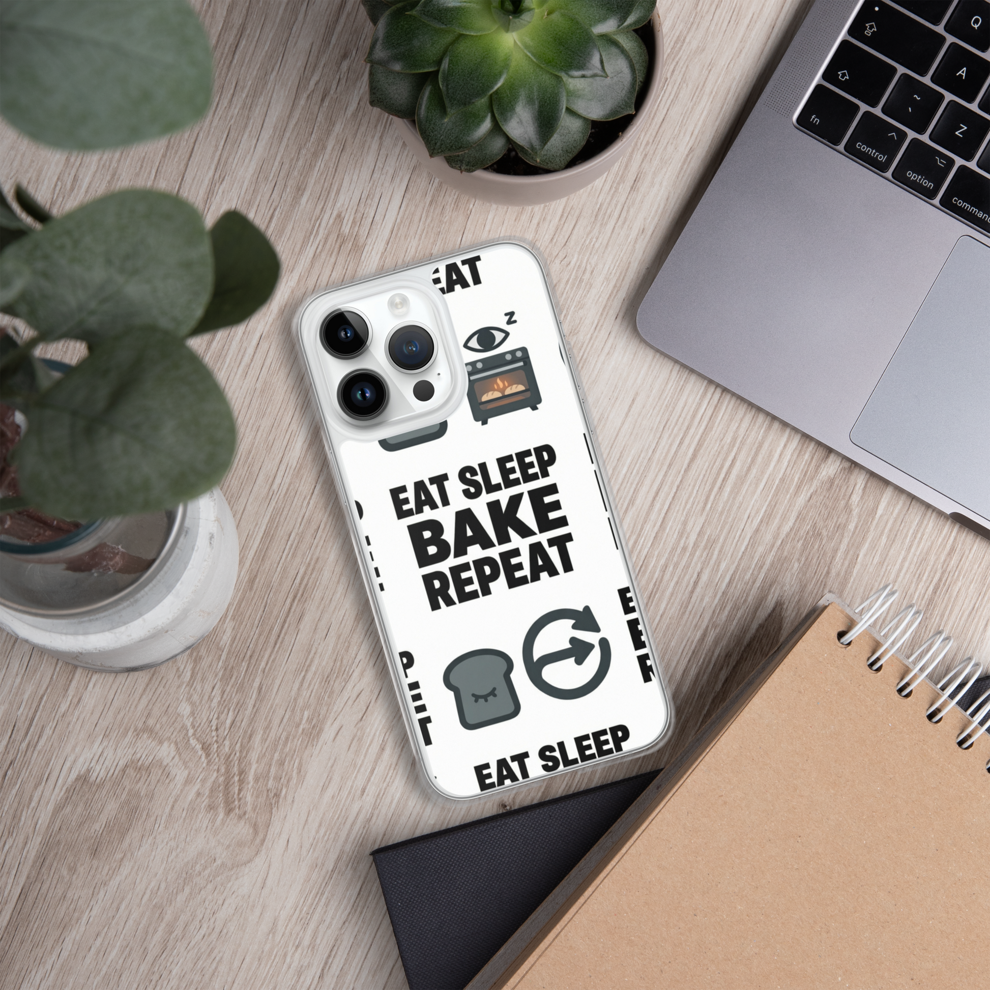 Eat Sleep Bake Repeat Clear Case for iPhone® Bags & Accessories > Phone Cases ZomaModa