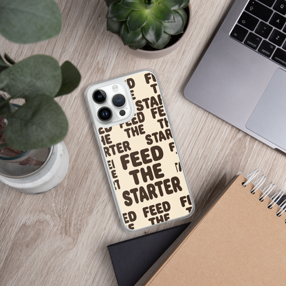 Feed the Starter Repeating Text Clear Case for iPhone® Bags & Accessories > Phone Cases ZomaModa