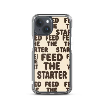 Feed the Starter Repeating Text Clear Case for iPhone® iPhone 15 Bags & Accessories > Phone Cases ZomaModa