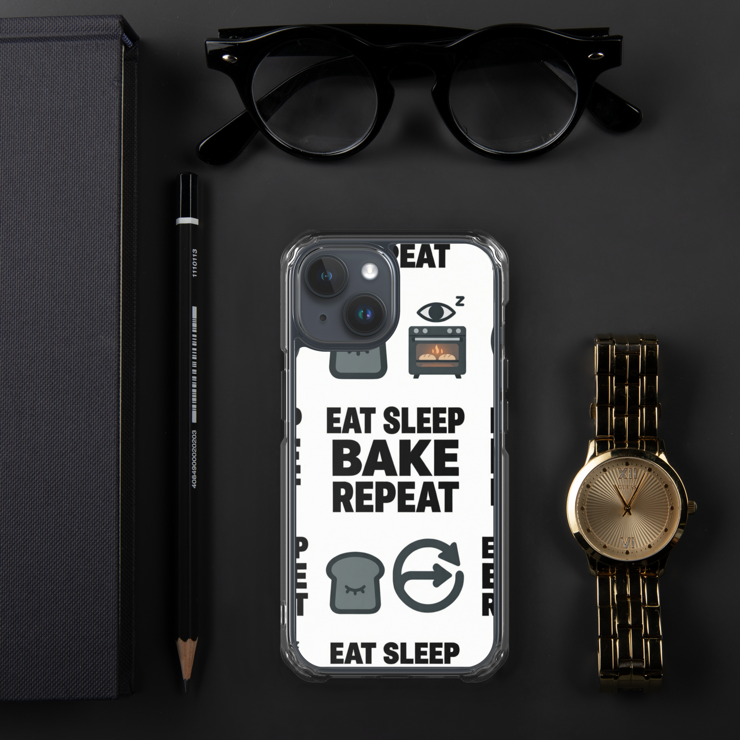 Eat Sleep Bake Repeat Clear Case for iPhone® Bags & Accessories > Phone Cases ZomaModa