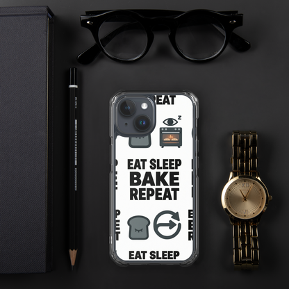 Eat Sleep Bake Repeat Clear Case for iPhone® Bags & Accessories > Phone Cases ZomaModa