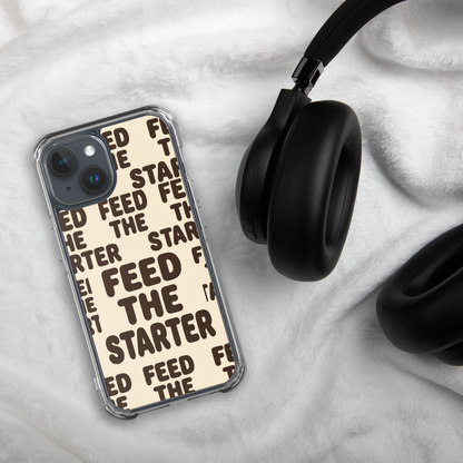 Feed the Starter Repeating Text Clear Case for iPhone® Bags & Accessories > Phone Cases ZomaModa