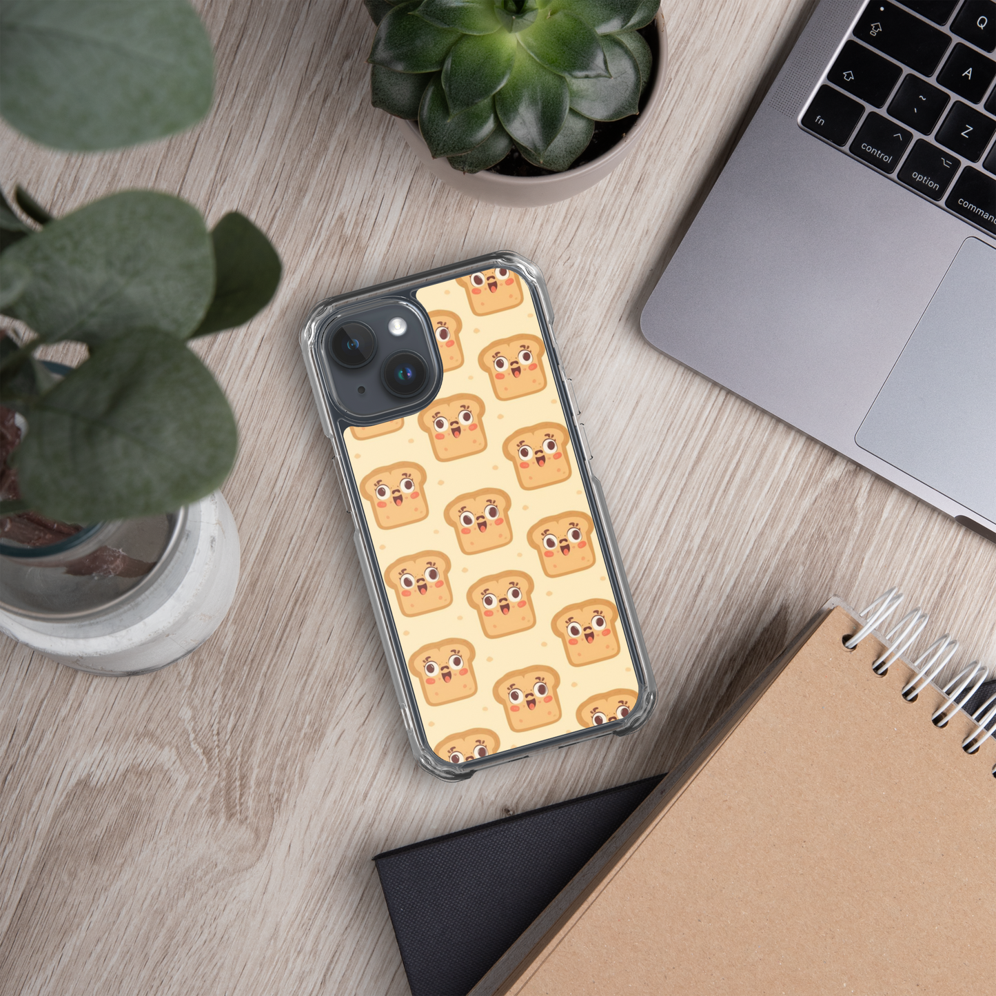 Funny Bread Faces Clear Case for iPhone® Bags & Accessories > Phone Cases ZomaModa