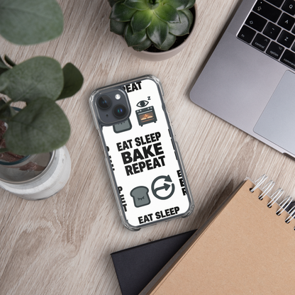 Eat Sleep Bake Repeat Clear Case for iPhone® Bags & Accessories > Phone Cases ZomaModa